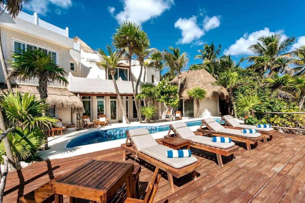Luxury 5-Br Beachfront Home In Tulum Casa Sofia Gato Esterno foto